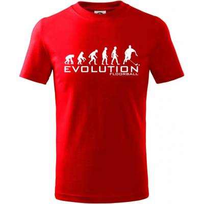 Evolúcia Floorball tričko detské červená