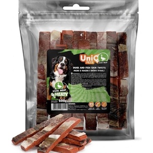 Uniq Pets Meaty Duck & Fish Skin Strips - лакомства за кучета с патешко и кожа от треска, 500 г