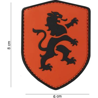 Gumová nášivka 101 Inc Erb s levom - oranžová