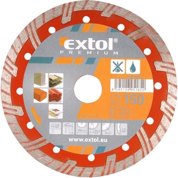 Extol Premium 8803034 kotouč diamantový řezný turbo plus, 180x22,2mm