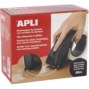 APLI Дозатор за опаковъчна лента с вградено острие, с опаковъчна лента, apli, черен 19647 (19647)