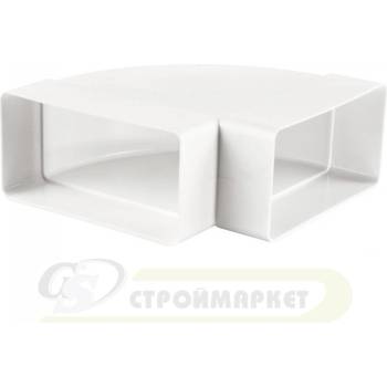 VENTS КОЛЯНО ПЛОСКО ЗА ВЪЗДУХОВОД 8281 60х204 ХОРИЗОНТАЛНО ПВЦ (8281)