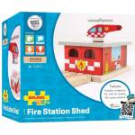 Bigjigs Toys Детска дървена играчка Bigjigs - Пожарна станция (BJT262)