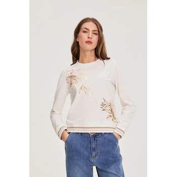 Moodo Памучна блуза с принт в бяло Moodo Moodo | Byal | ЖЕНИ | XXL