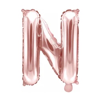 Image 1 of PartyDeco Балон от фолио Mini - Буква N 35см розово златен