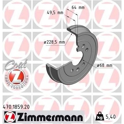 Brzdový buben ZIMMERMANN 470.1859.20
