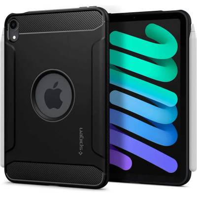 Spigen Rugged Armor Case - удароустойчив силиконов (TPU) калъф за iPad mini 6 (2021) (черен)