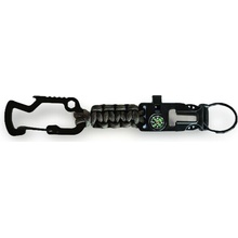 Prívesok na kľúče WARAGOD Paracord survival mutifunkčná 8 v 1 Laito, camo green