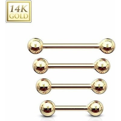 S4U Zlatý piercing činka, tyčka 1,2 mm Au 585/1000 (0,42 g, 3 mm, 1,2 x 6 mm) ZL01105-1206-YG