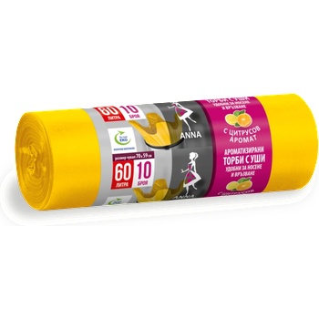 ANNA Торби за смет с аромат на цитрус 60л, 10бр (t-799103)