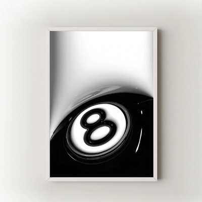 8ball Velikost: 30x40 cm, Rám: Bílý