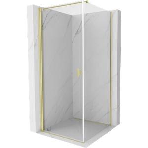 Mexen Mist-B ъглова душ кабина 90 x 90 см, прозрачна, златисто четкана - 8A2T-090-090-55-00 (8A2T-090-090-55-00)