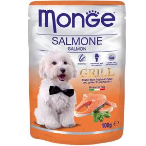 Monge GRILL Chunkies with Salmon пауч за куче хапки на грил със сьомга 100gr