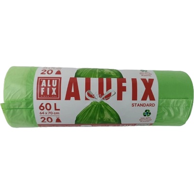 Alufix Vrecia na odpadky zaťahovacie HDPE 60 l 15µm 20 ks zelené