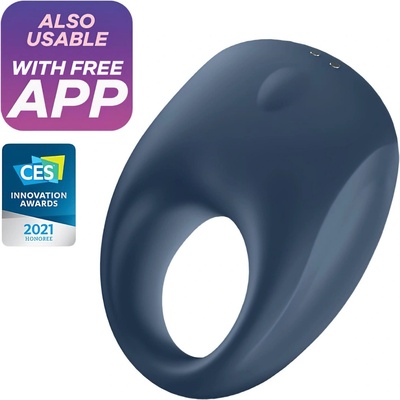 Satisfyer Strong One - интелигентен вибрационен пенис пръстен (син)