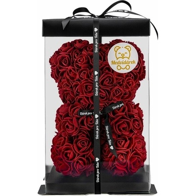 Medvídárek Classic medvídek z růží 25cm dárkově balený - tmavě červený – Zbozi.Blesk.cz