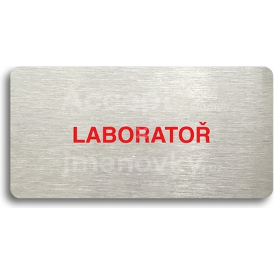 ACCEPT Piktogram LABORATOŘ - stříbrná tabulka - barevný tisk bez rámečku