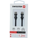 Swissten 71525201 Datový, Textile USB-C / Lightning, 1,2m, černý