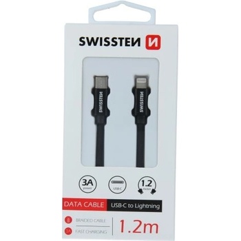 Swissten 71525201 Datový, Textile USB-C / Lightning, 1,2m, černý