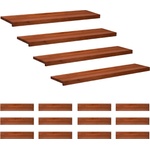 vidaXL Стъпала за стълби 16 бр. 120 x 30 x 2 cm Кафяво Солидно бук (3446447)