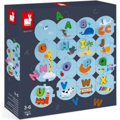 Janod - Образователен пъзел - Уча френската азбука (J02707)