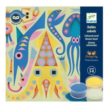 DJECO - Творчески комплект за рисуване с пясък - Подводен свят (DJ08679)
