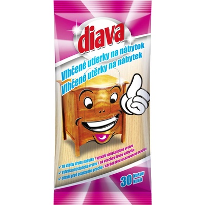 Diava Vlhčené utěrky na nábytek 30 ks