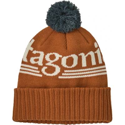 Patagonia Зимна шапка (beanie) Patagonia Powder Town Beanie - Hut Tripper Logo: Cinnamon Brown - размер One Size (204-2004-3911)