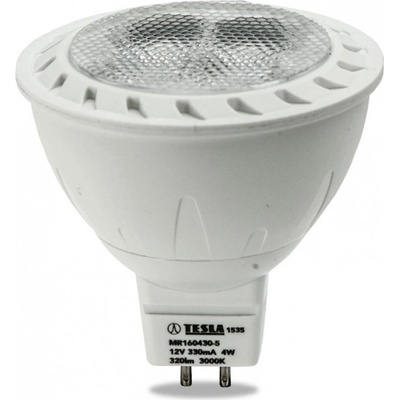 Tesla LED MR160430-5, žiarovka GU5,3 MR16, 4W, 12V, 320lm, 20 000h, 3000K teplá biela, 38 °