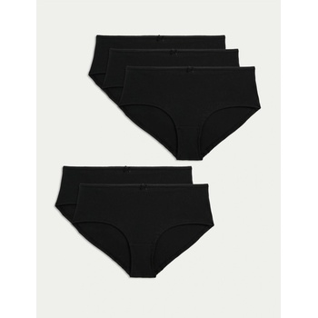 Marks & Spencer Къси панталони с ниска кройка от памук и ликра®, 5 бр. опаковка Marks & Spencer черни Marks & Spencer | Cheren | ЖЕНИ | 8