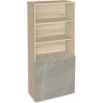 Bogdan Furniture G Етажерка BM-Ava-5 с две вратички, сив гланц със сонома