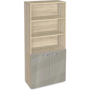 Bogdan Furniture G Етажерка BM-Ava-5 с две вратички, сив гланц със сонома