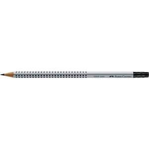 Faber-Castell Графитен молив с гума, B, триъгълен, FABER-CASTELL "Grip 2001" 117201 (117201)