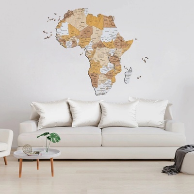 Dřevěná mapa Afriky 89 x 100 cm