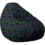 Pufrelax Пуф круша 320л. , Nirvana Grande, Cute Cat, Водоустойчив, Перящ се калъф, Пълнеж от Полистиролни перли, принт