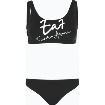 Giorgio Armani Дамски бански костюм от две части EA7 Emporio Armani Maxi Logo Bikini Top black