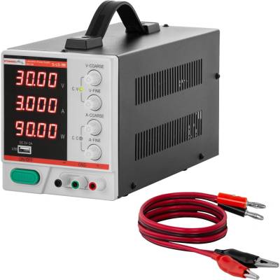 Stamos Soldering Laboratórny zdroj - 0 – 30 V - 0 – 3 A DC - 90 W - 4-miestny LED displej - USB S-LS-98