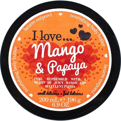 I Love Vyživujúce telové maslo s vôňou manga a papáje (Mango & Papaya Nourishing Body Butter) 200 ml