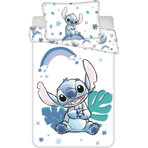 Jerry Fabrics Бяло/синьо памучно детско спално бельо 135x100 cm Lilo and Stitch "Rainbow" - Jerry Fabrics (24BS103)