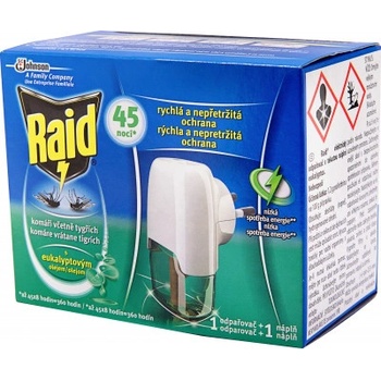 Raid elektrický odpařovač s náplní eukalyptus proti komárům 45 nocí 27 ml