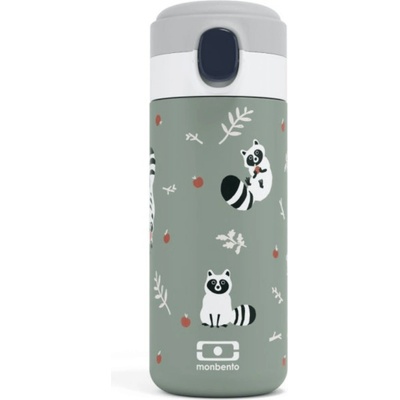 Monbento Pop Racoon olivový termo pohár z nerezovej ocele 360 ml