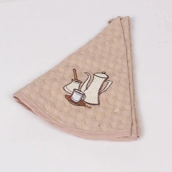 Image 1 of Кръгла кухненска кърпа в бежово с бродерия