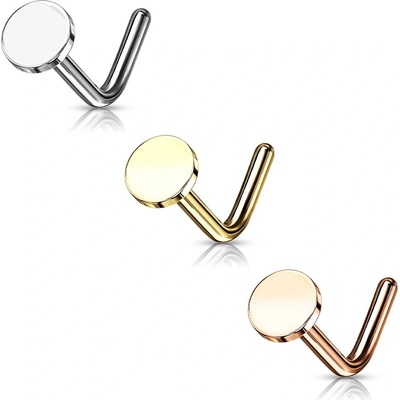Šperky4U zahnutý piercing do nosu placka N0149-ST