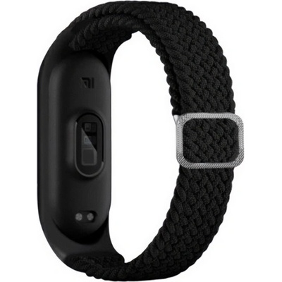 gigapack Xiaomi Mi Band 5 / Mi Band 6 / Mi Band 6 NFC GIGAPACK Каишка с потребителски размер, тъкан модел, ЧЕРНА GP-141126 (GP-141126)