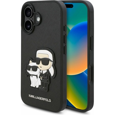KARL LAGERFELD PU Saffiano Karl and Choupette Заден Калъф за iPhone 16 Plus Black Karl Lagerfeld | Lilav | ЖЕНИ | UNI