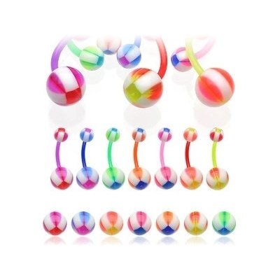 Šperky eshop piercing do pupíku Multicolor Balla W33.20 oranžová