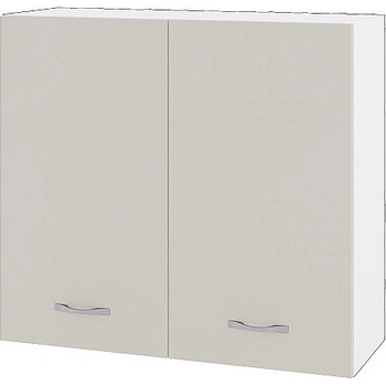 ИРИМ Горен шкаф с две врати и рафт Сити БС-4 бяло гладко / сатен 80 см