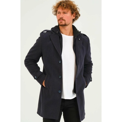 Dewberry PLT8401 MEN'S COAT-DIAGONAL BLACK