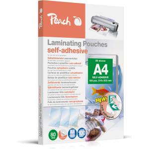 Peach laminating foils A4 self-adhesive 100 pieces 2 x 80 mic (160m) glossy - S-PP080-17 (S-PP080-17)