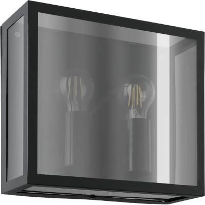 EGLO 31566 - Външен стенен осветител ALAMONTE SMOKE 2xE27/40W/230V IP44 черен (EG31566)